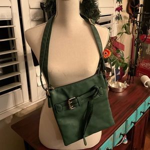 Black Rivet Leather Crossover Green NWT Bag Purse